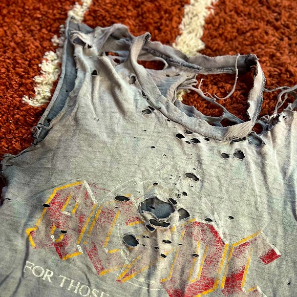 BADASS VINTAGE AC/DC TANK w/ decades of wear-and-tear - Picture 4 of 5